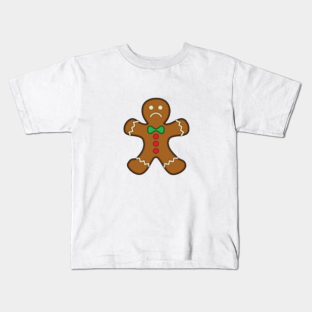 Sad Gingerbread Man Kids T-Shirt by BirdAtWork